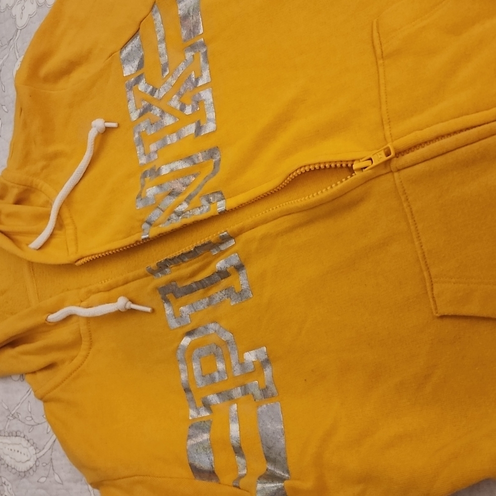 Yellow PINK zip up hoodie
